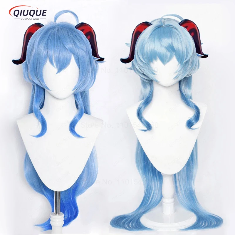 Top Trends: Game Impact Ganyu Cosplay Wig High Temperature Resistant Ironable Anim Blue Gradient Wigs For Gan Yu Cosplay + Wig Cap Shoppable Styles