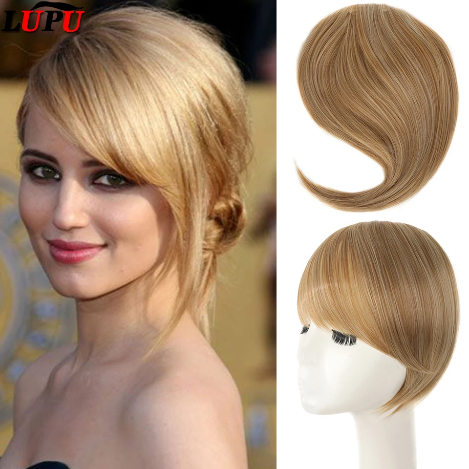 Top Trends: LUPU Synthetic Bangs Hairpiece Clip In The Front Side Bangs Fake Fringe Hair Extensions Blonde Bangs Heat Resistant Fake Hair Shoppable Styles