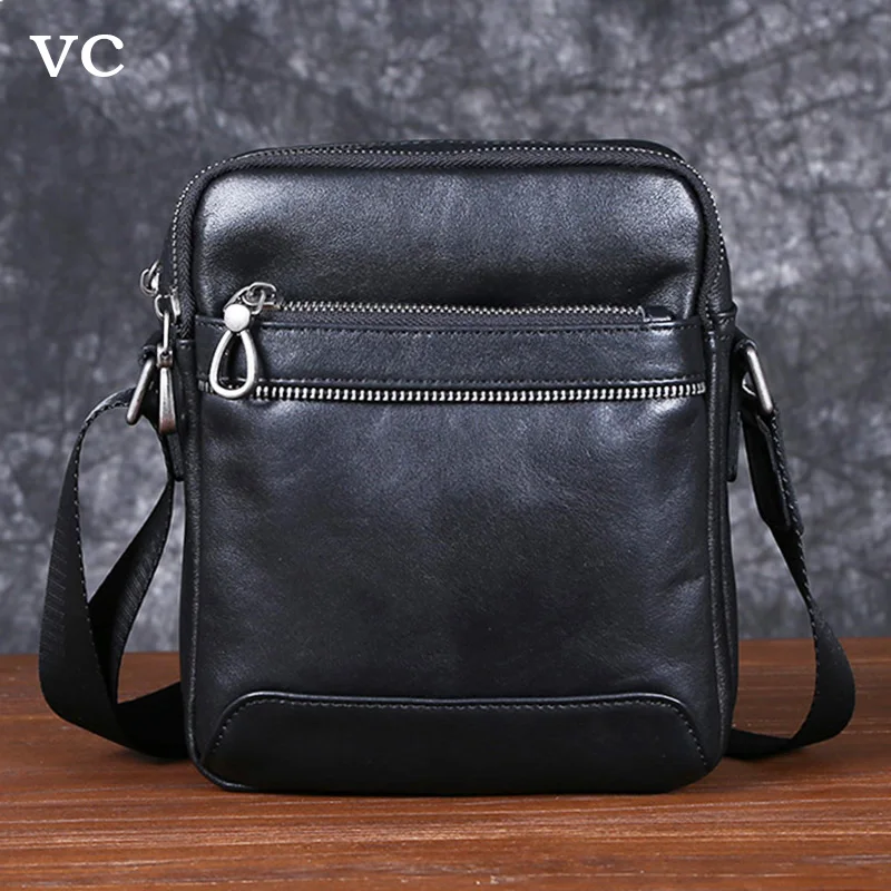 Top Trends: Men&#039;s Vintage Leather Shoulder Bun Layer Cowhide Crossbody Bag Casual Fashion Trend Men&#039;s Bag Shoppable Styles