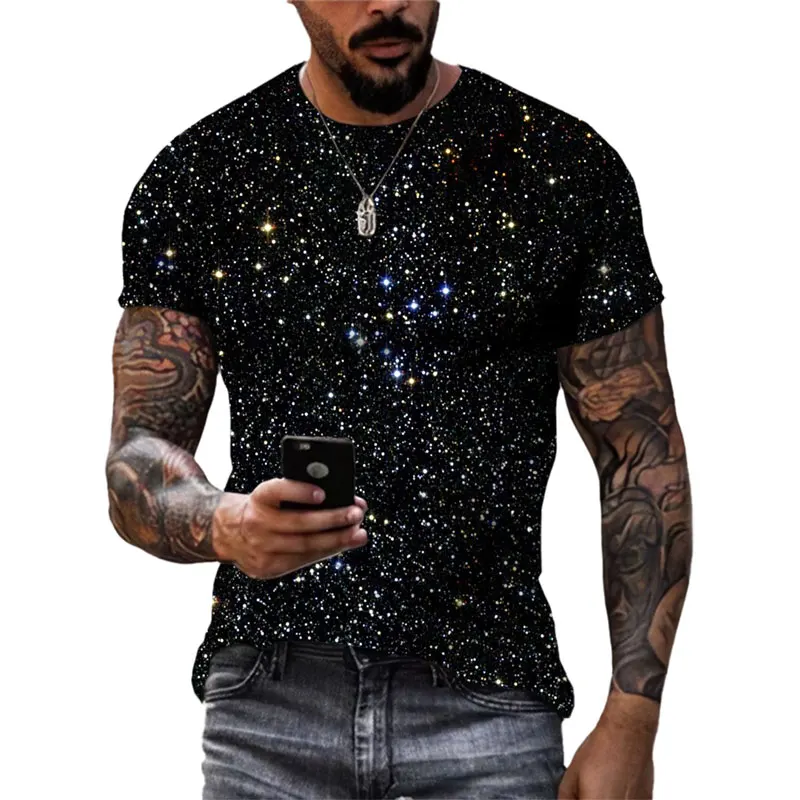 Top Trends: Fashion Unisex Starry Sky Graphic T Shirts Summer Casual Men 3D Printed Streetwear Hip Hop Personality Short Sleeve Tees Tops Shoppable Styles