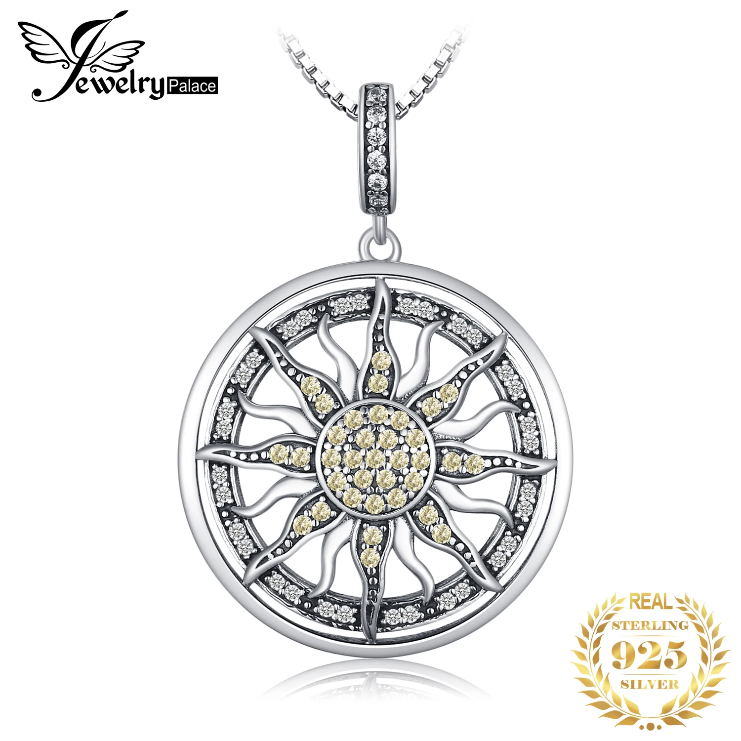 Top Trends: JewelryPalace Celestial Sun Cubic Zirconia 925 Sterling Silver Pendant Necklace For Women Girl No Chain Fashion Jewelry Gift Shoppable Styles