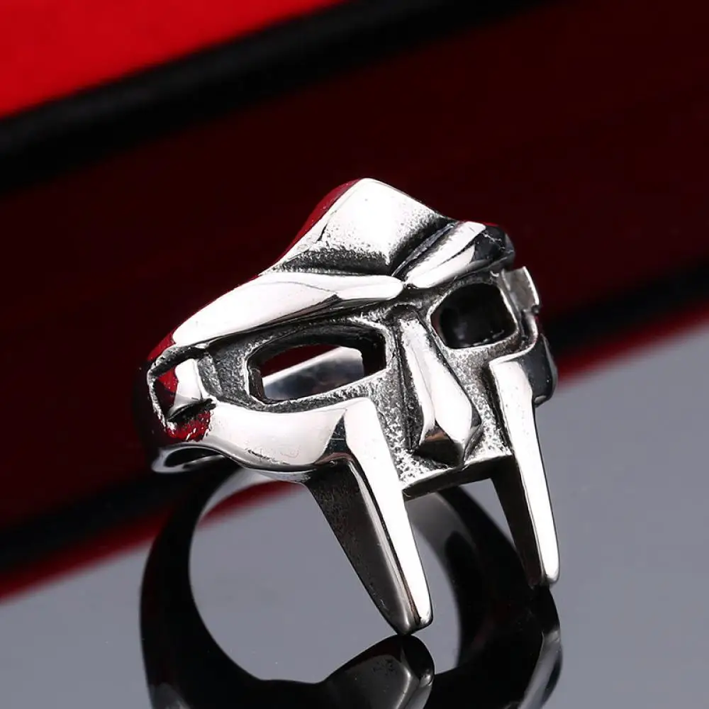 Top Trends: Goth Hip Hop Clasic Mf Doom Rings For Men Gladiator Punk Couple Games Egypt Pharaoh Male Retro Jewelry Party Accessories Gifts Shoppable Styles