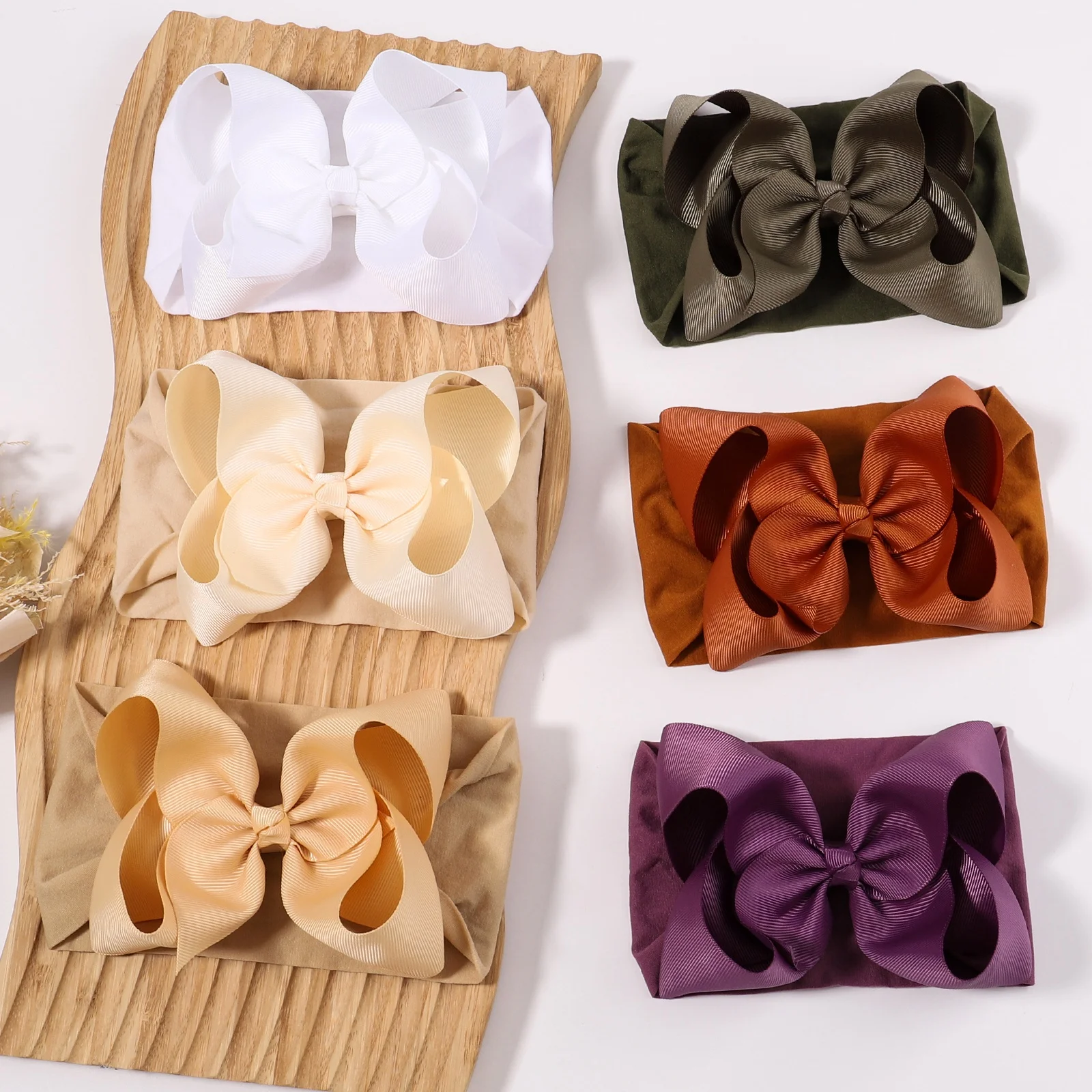 Top Trends: 1Pcs Toddler Girl Ribbon Big Bows Hair Band Baby Headband Wide Turban Newborn Headbands For Kids Hair Accessories Wholesale Shoppable Styles - Image 3