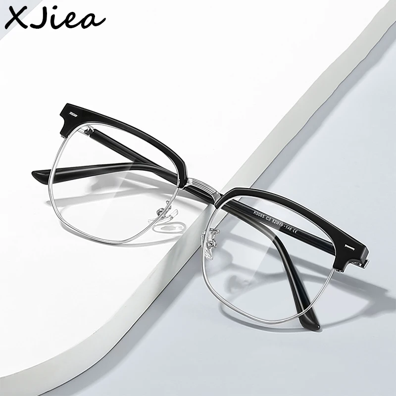 Top Trends: XJiea 2024 Photochromic Anti-blue Light Glasses Men Fashion Rectangle Semi Rimless Eyewear For Women Office Computer Goggle Shoppable Styles