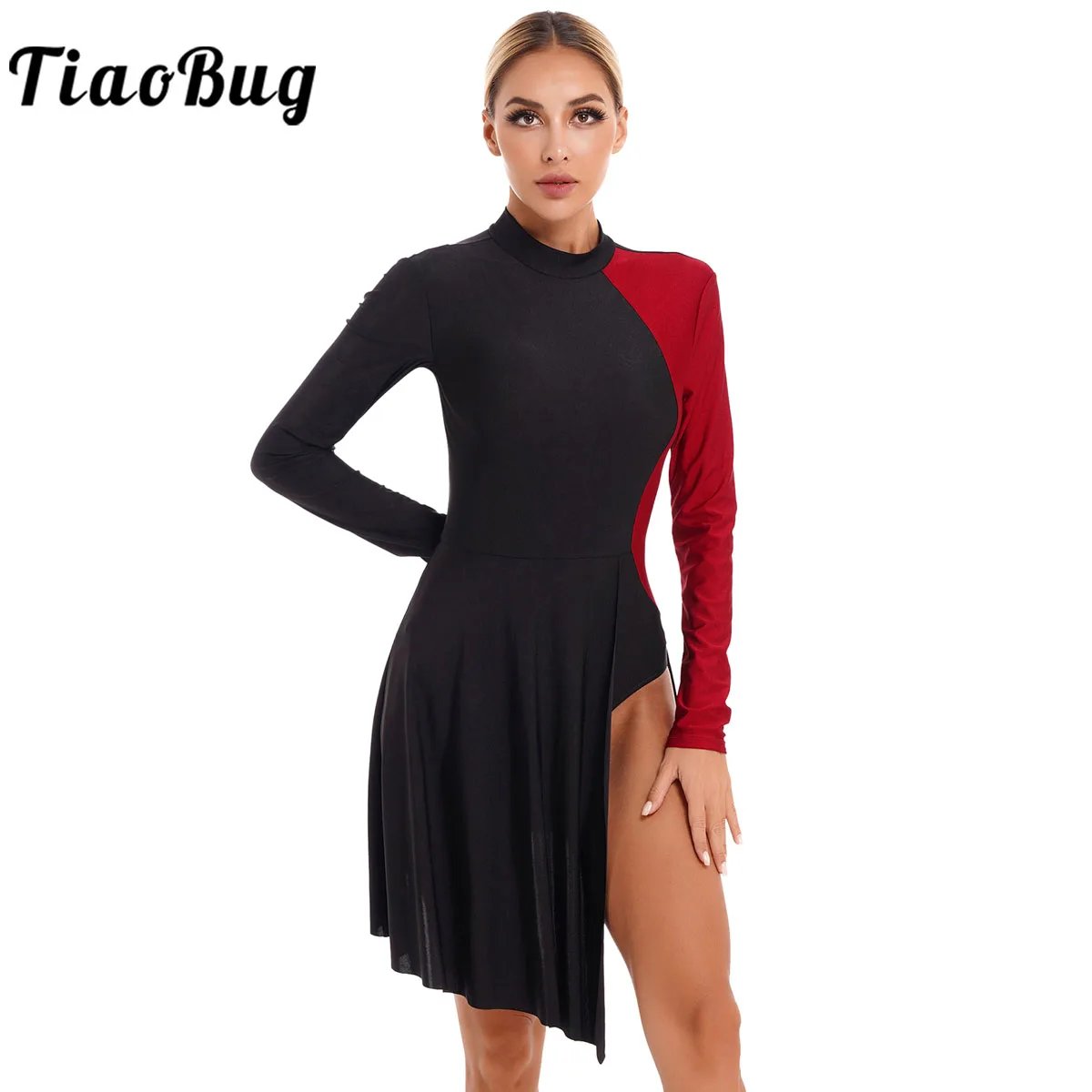 Top Trends: Women Adult One Shoulder Long Sleeve Ballet Dance Dress Gymnastics Leotard Ballroom Lyrical Figure Ice Skating Costume Dancewear Shoppable Styles