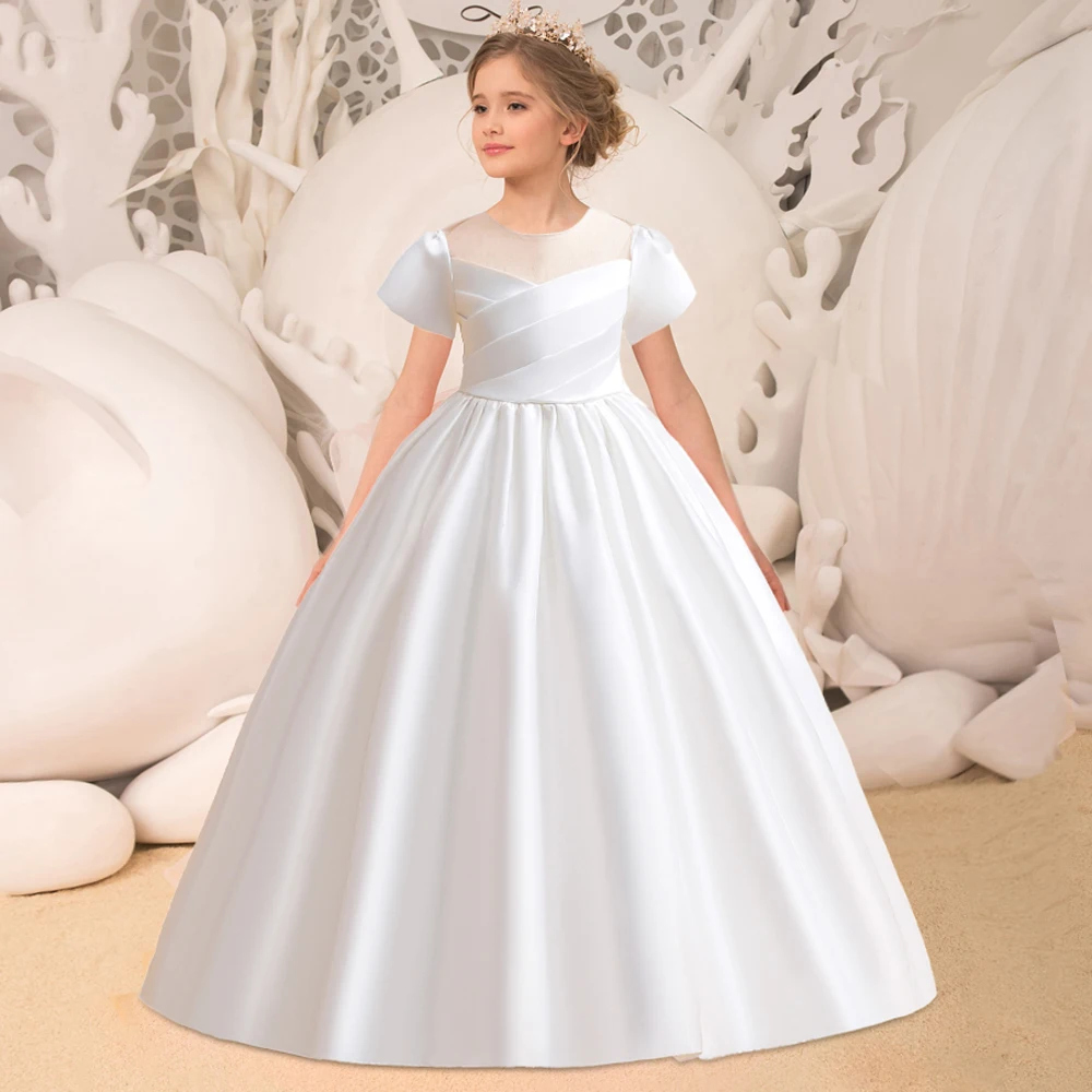 Top Trends: Elegant Bridesmaid Dresses For Girls Wedding Party Gown White First Communion Ceremony Long Evening Dress Kids Summer Clothes Shoppable Styles