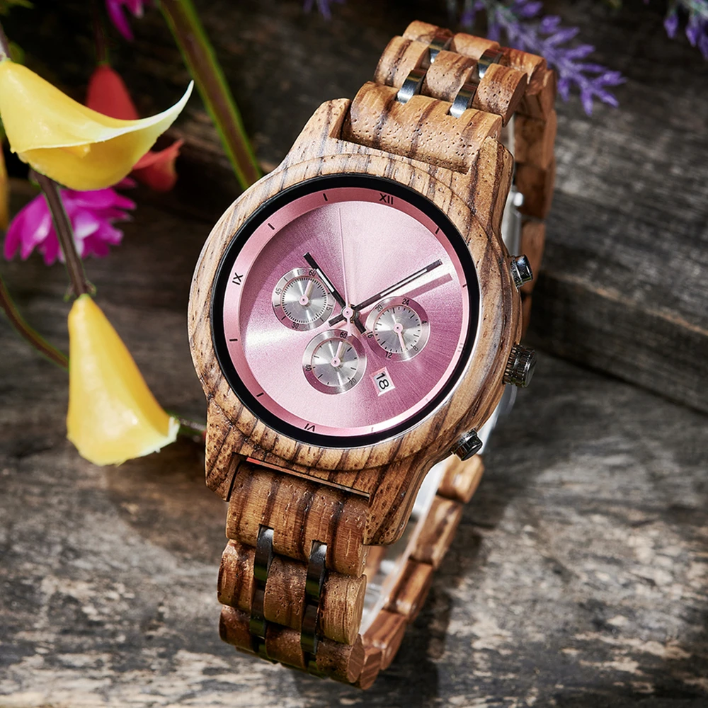 Top Trends: BOBO BIRD Luxury Wooden Women's Watches 3 Sub Dials Chronograph Support Customization Drop Shipping Shoppable Styles