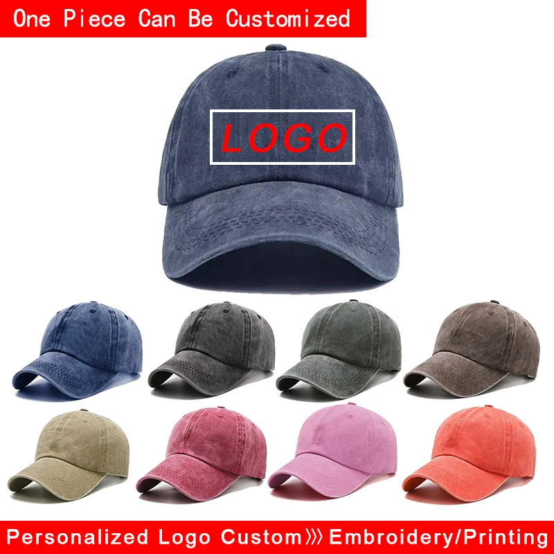 Top Trends: Custom Baseball Caps Men Women Vintage Dad Hat Embroidery Or Print DIY Team Logo Snapback Cap Hip Hop Hat Adjustable Trucker Hat Shoppable Styles