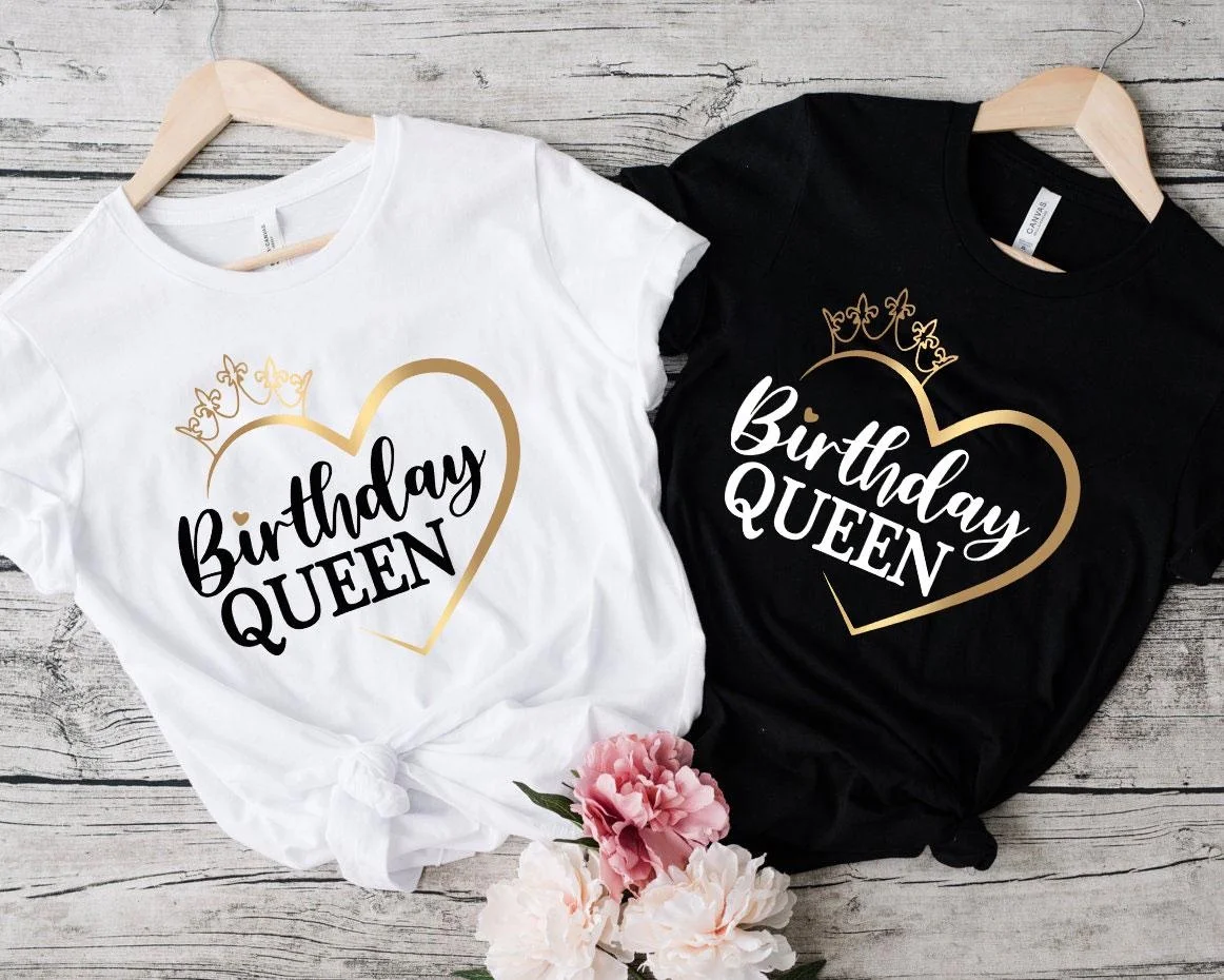 Top Trends: Fashion Women T Shirts Birthday Queen Print Birthday Party Short Sleeve T-shirt Lady Girl Casual Summer Cool Top Plus Size Shoppable Styles