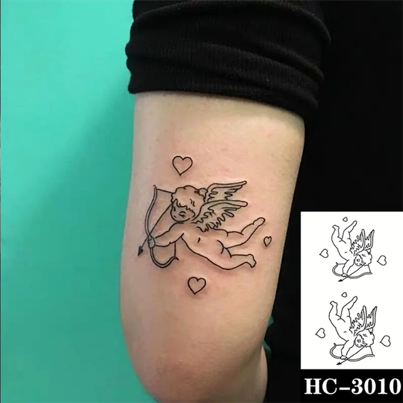 Top Trends: Waterproof Temporary Tattoo Sticker Cute Love Angel Fake Tattoos Arm Cupid&#039;s Arrow For Men Women Body Temporary Tatto Sticker Shoppable Styles