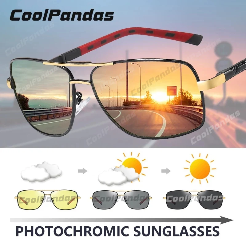 Top Trends: Brand Polarized Photochromic Sunglasses Men Day Night Vision Dual Eyes Protect Sun Glasses Unisex Driving Goggles Oculos De Sol Shoppable Styles