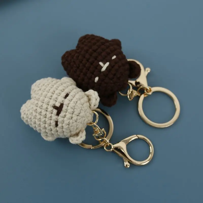 Top Trends: Cute Small Bear Couple Keychains Unique Knitting Cartoon Doll Funny Keyrings For Two Kawaii Crochet Keychain Keys Bag Pendant Shoppable Styles - Image 2