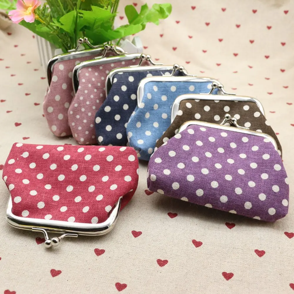 Top Trends: Women Dot Pattern Design Mini Coin Purses Lady Small Wallet Mini Hasp Coin Purses Fashion Money Bags Change Pouch Shoppable Styles