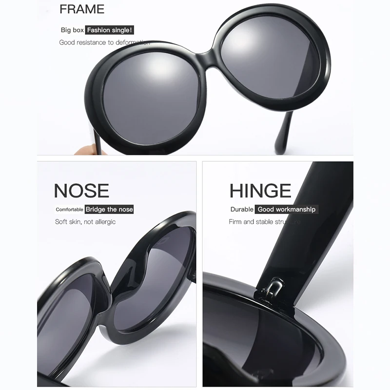 Top Trends: LNFCXI Fashion Round Oversized Oval Sunglasses Women / Men Vintage Glasses For Women Luxury Black Green Oculos De Sol Gafas Shoppable Styles - Image 5