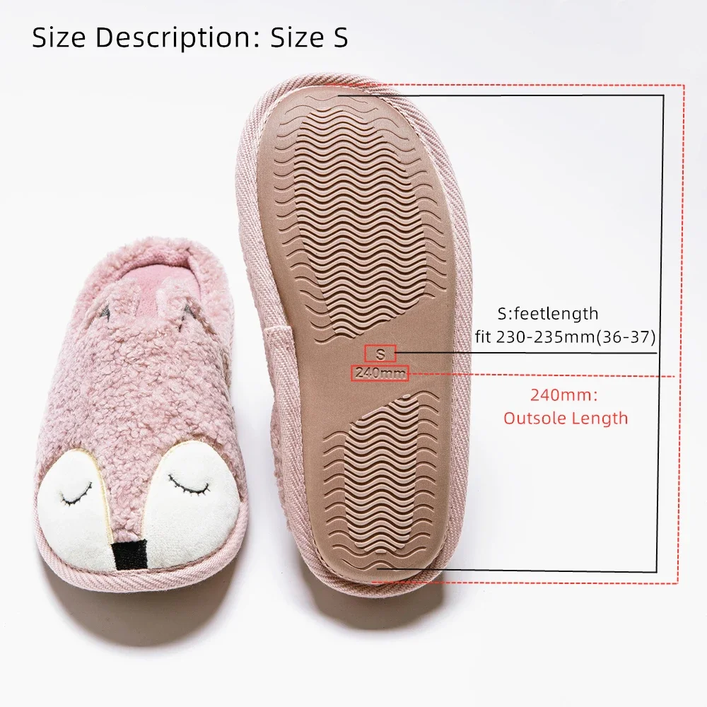 Top Trends: Winter House Women Fur Slippers Soft Memory Foam Sole Cute Cartoon Fox Bear Bedroom Ladies Fluffy Slippers Couples Plush Shoes Shoppable Styles - Image 6