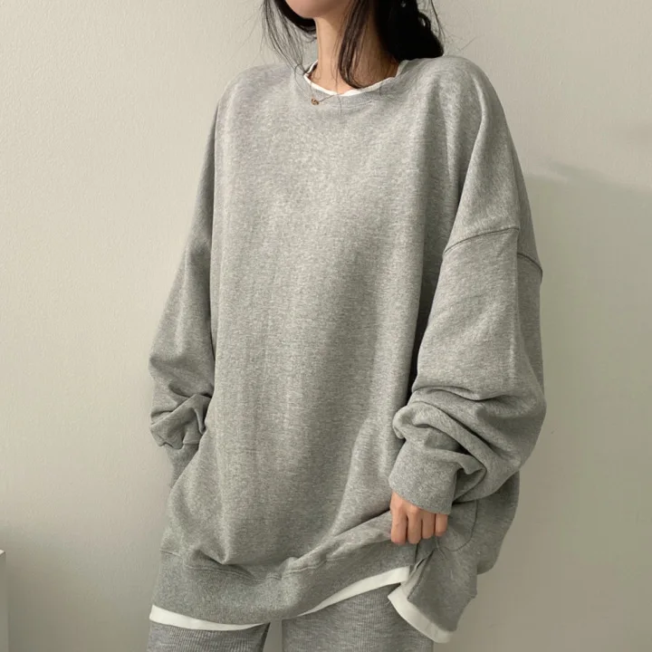 Top Trends: Sweatshirts Women Design Casual Fake Two Pieces Patchwork Popular O Neck All-match Long Sleeve Cotton Autumn Hot Selling Shoppable Styles