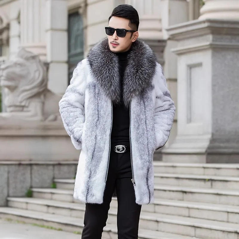 Top Trends: High Quality Winter Warm Faux Fur Coat Men Fur Collar Thick Fur Coat Jacket Plus Size Branded Zipper Designer Men Clothing Slim Shoppable Styles