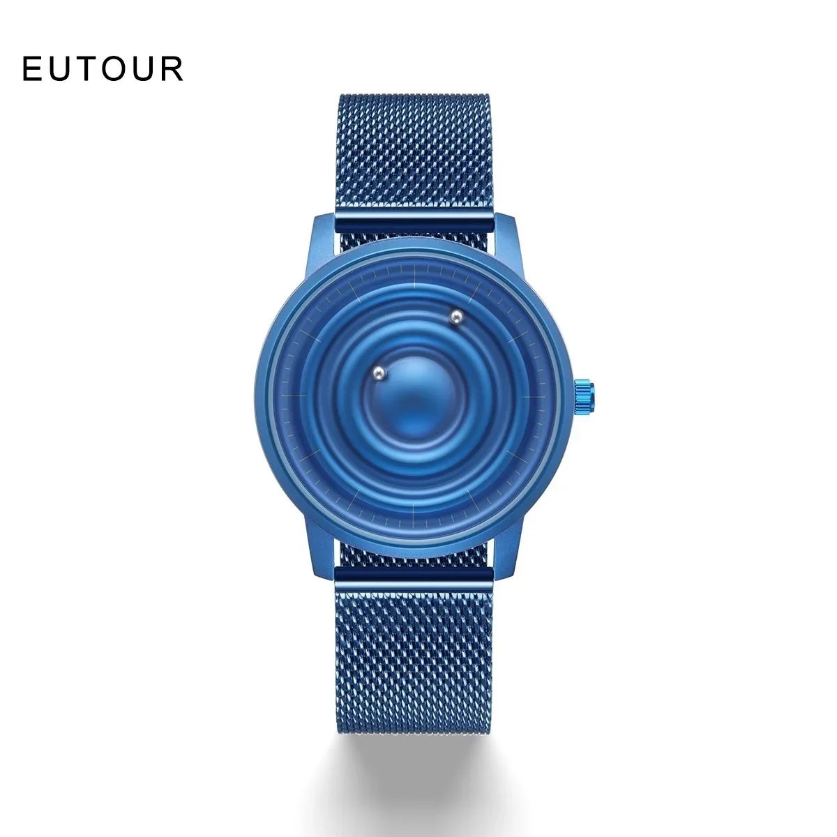 Top Trends: Eutour Blue Men's Watch Magnetic Ball Luxury Men Quartz Stainless Steel Wrist Watch Waterproof Fashion Male Gold Watches Clock Shoppable Styles