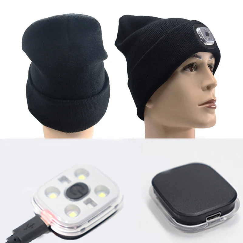 Top Trends: Led Light Knitted Hat Warm Elastic Beanie Autumn Winter Outdoor Sports Night Hiking Fishing Camping Glow Bonnet Unisex Headlight Shoppable Styles - Image 3