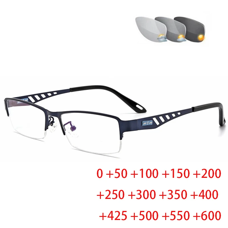 Top Trends: Men's Business Sun Transition Photochromic Reading Glasses Men Women Hyperopia Diopters Presbyopia + 0.25 + 1.0 + 1.5 + 2.0 To + 6.0 Shoppable Styles