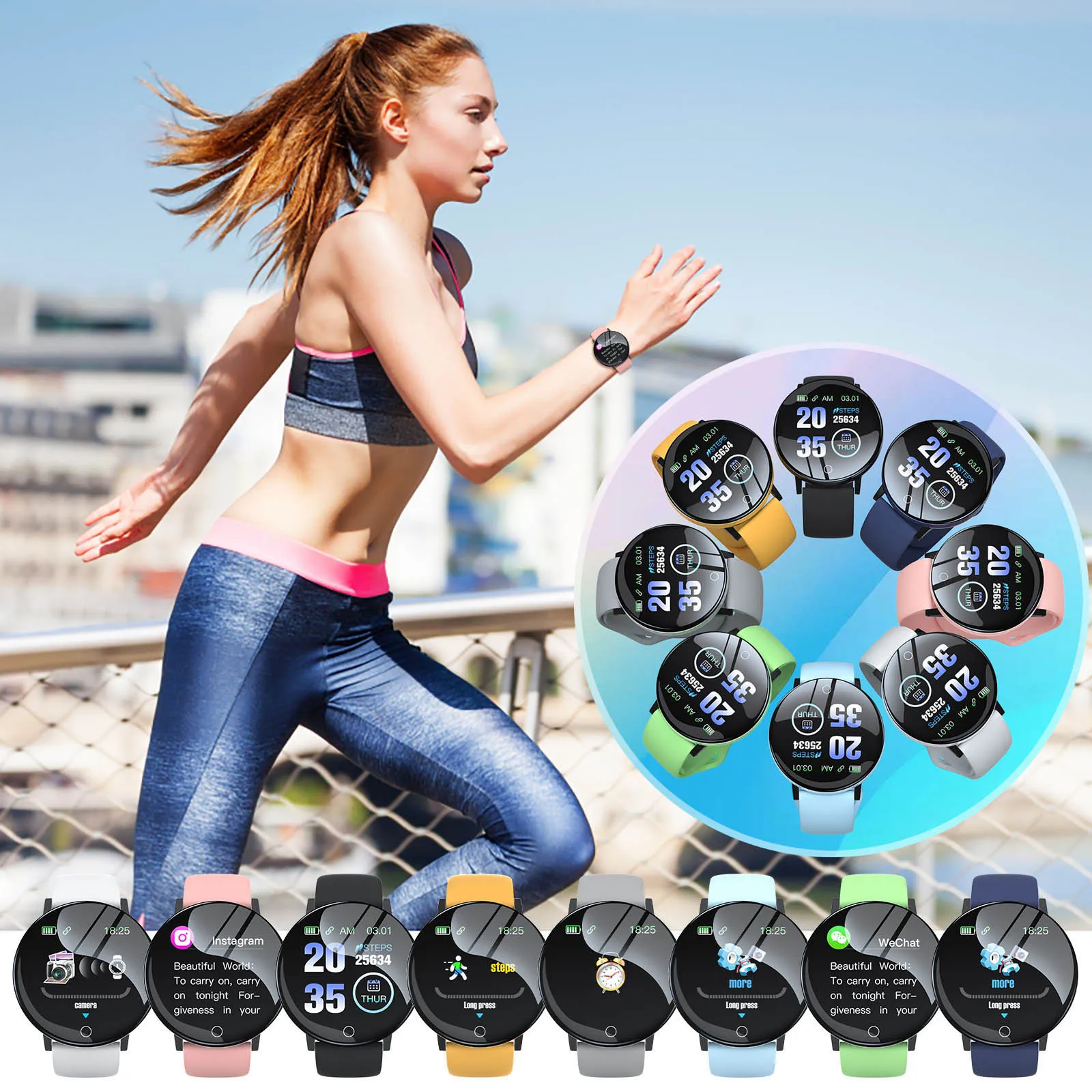 Top Trends: D18 Macaron Color Kids Watch Smart Watch Men Women Sport Smartwatch Fitness Tracker Electronic Clock Digital Waterproof Watches Shoppable Styles - Image 2