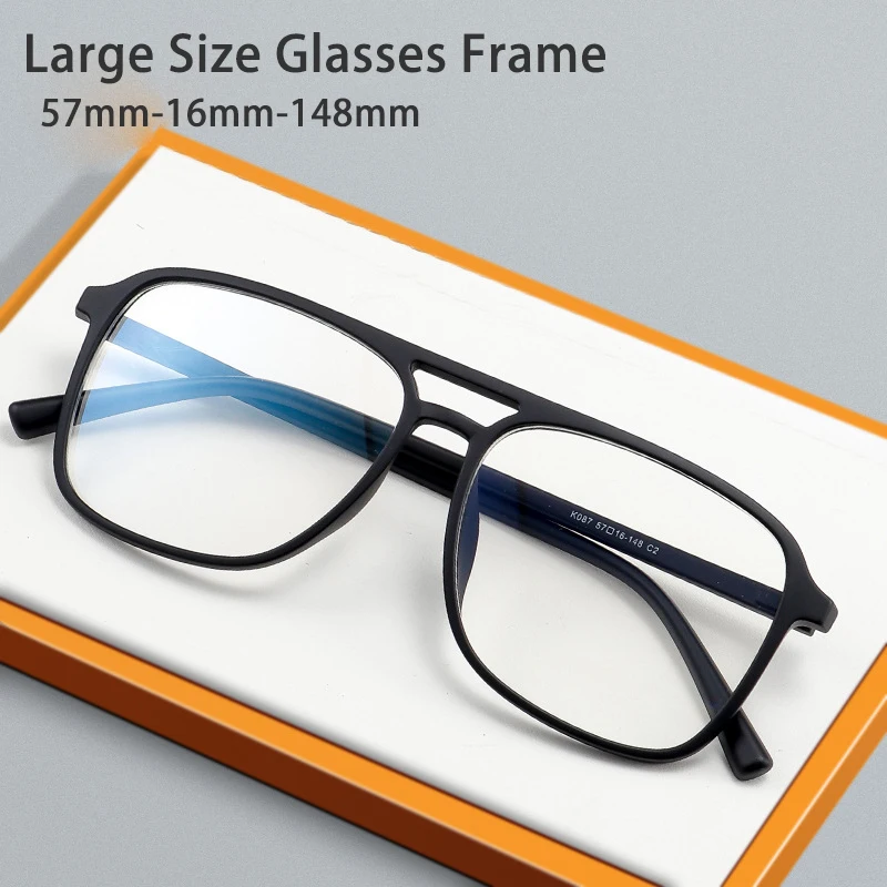 Top Trends: Big Size Glasses Man Vintage Pilot Eyewear Ultra Light TR90 Transparent Frame Black Optical Prescription Eyeglasses Myopia 087 Shoppable Styles