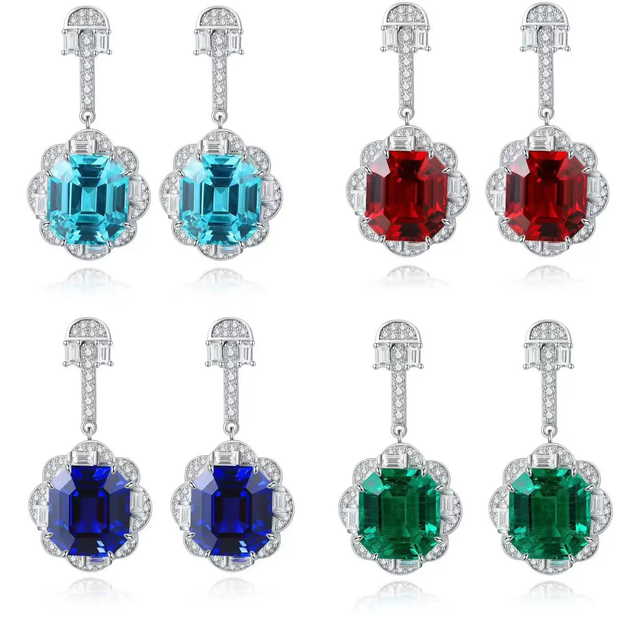 S4723496590884a4b86dc8b1afa0e4946I Ruihe New Luxury Fashion18k Gold about 3.49ct Natural Fancy Colors Gemstones Earrings Jewelry for Women Party Gifts Personalized