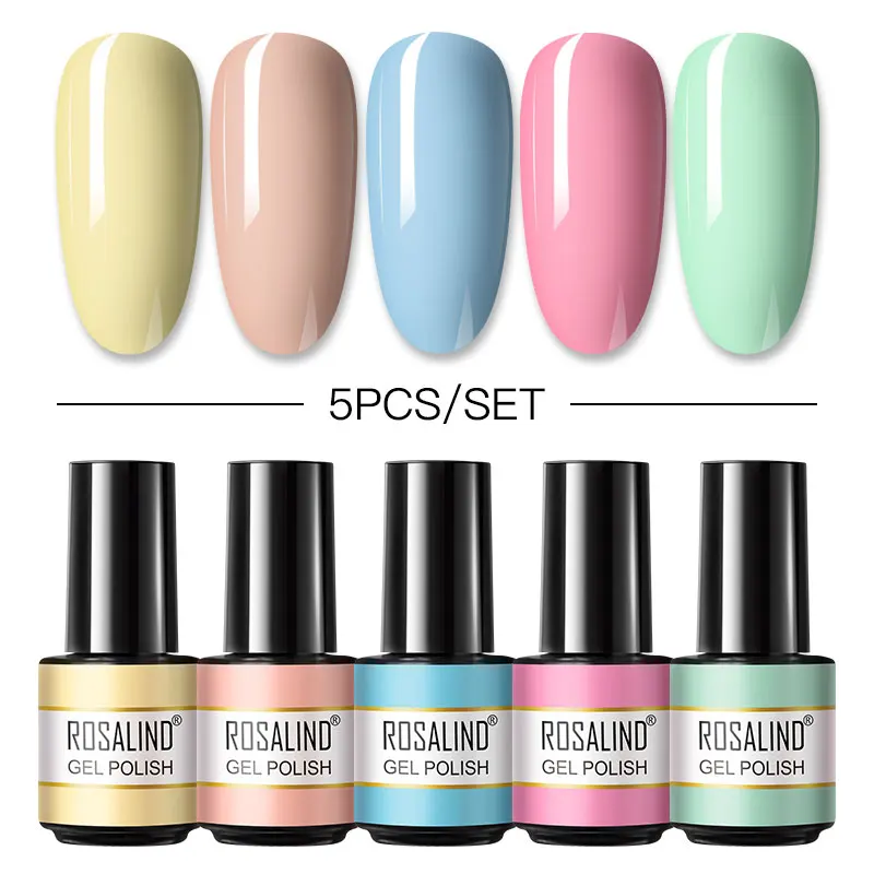 Top Trends: ROSALIND Gel Nail Polish Set Pure Color Nail Kit Glitter Vernis Semi Permanent Nail Art Base Top Coat UV LED Gel Polish Set Shoppable Styles