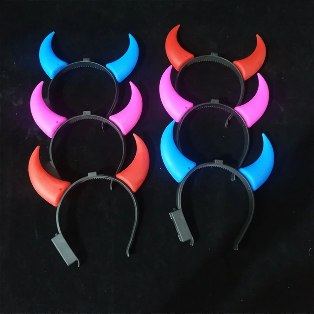 Top Trends: Led Devil Horn Light Up Headband Glowing Devil Horn Headwear Halloween Christmas Party Decoration Flashing Led Costume Headband Shoppable Styles