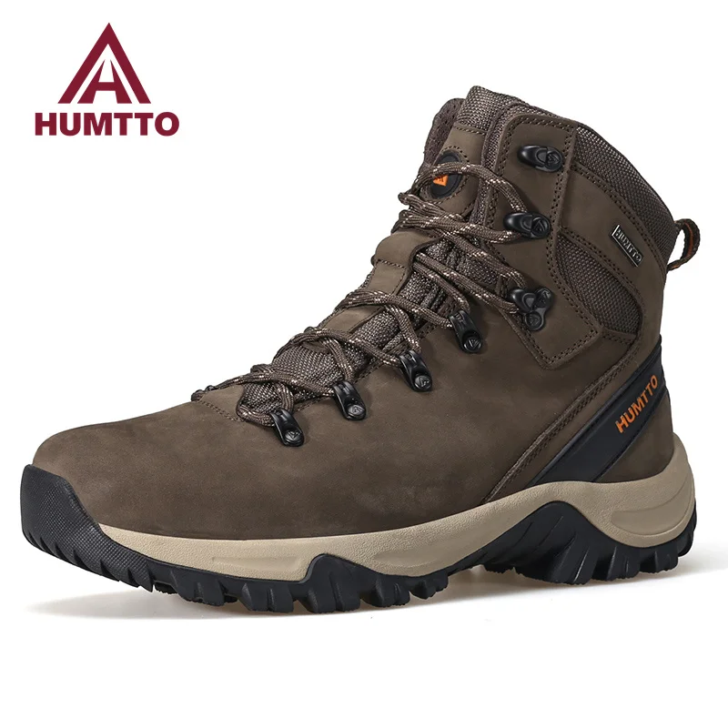 Top Trends: HUMTTO Waterproof Leather Shoes For Men Sports Climbing Hiking Boots Mens Luxury Designer Outdoor Trekking Hunting Sneakers Male Shoppable Styles