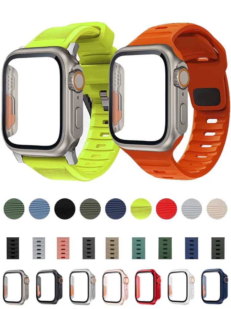 Top Trends: Case+ Strap For Apple Watch Band 44mm 45mm 41mm 40mm Screen Protector Cover Change Ultra 49mm Bumper Case IWatch 8 7 SE 6 5 4 3 Shoppable Styles