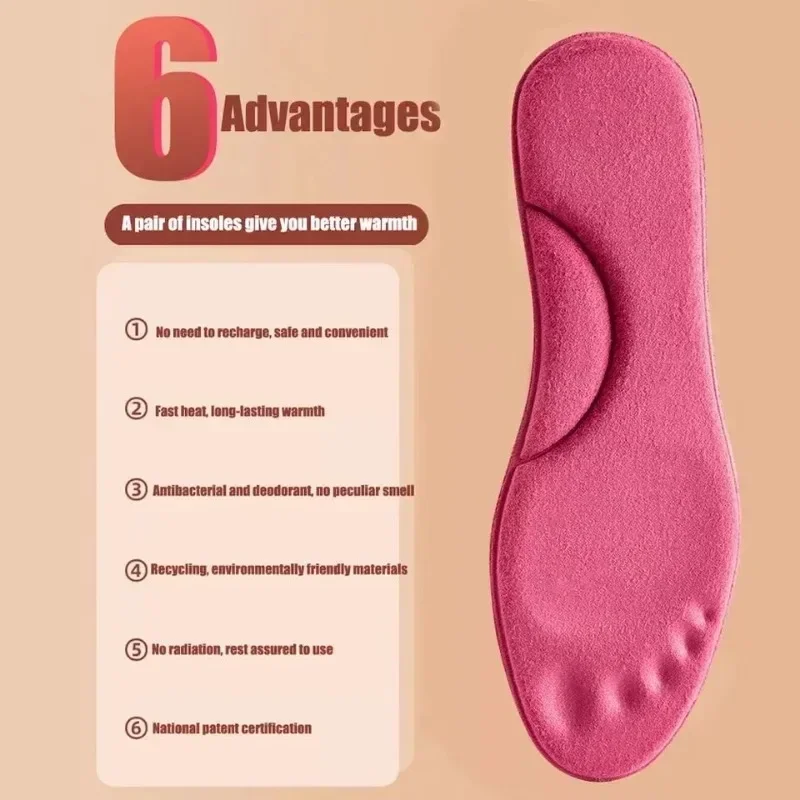 Top Trends: 2 / 6pcs Winter Self Heating Insoles Thermostatic Thermal Insole Massage Memory Foam Arch Support Shoe Pad Heated Pads Men Women Shoppable Styles - Image 6