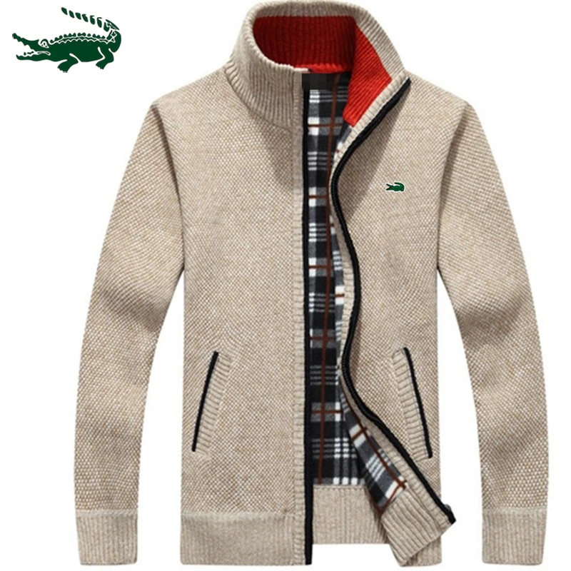 Top Trends: Autumn And Winter Men's Knitted Shirt Sleeve Plush Thickened Jacket M-3XL Shoppable Styles