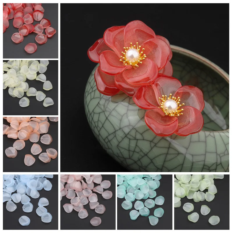 Top Trends: 10pcs Flora Petal 18x20mm Lampwork Crystal Glass Loose Pendants Beads For Jewelry Making DIY Crafts Flower Findings Shoppable Styles