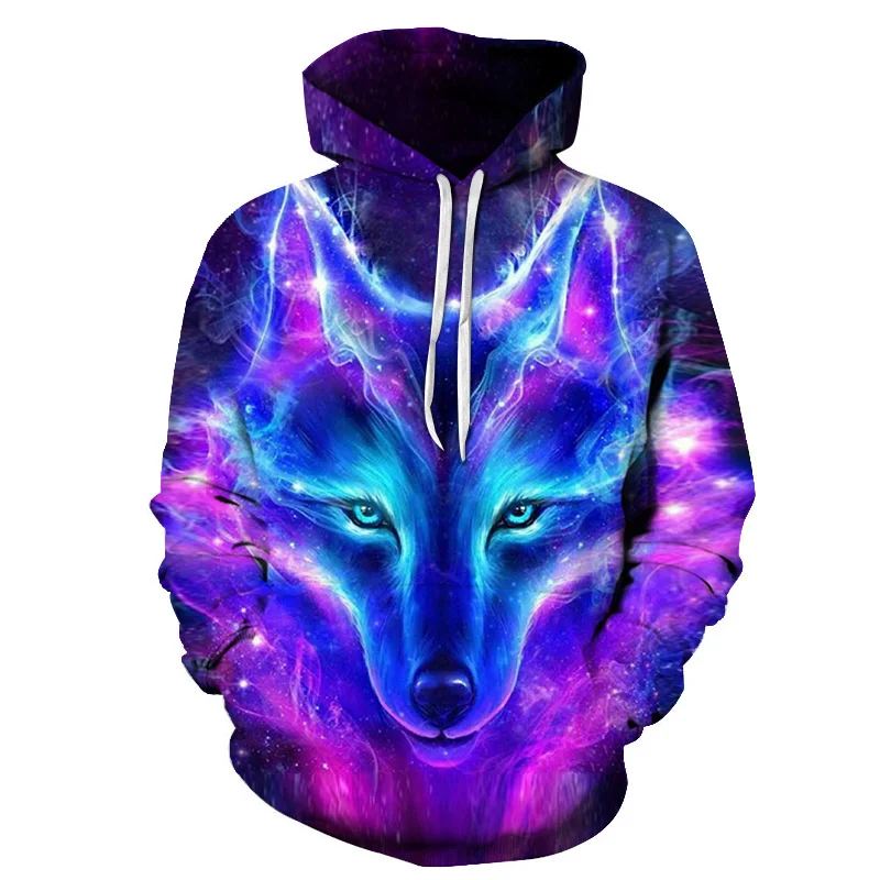 Top Trends: 2023 Men's Oversized Hoodie 3D Wolf Animals Pattern Ferocious Warrior Fashion Sweatshirt Loose Street Funny Tracksuits Fitness Shoppable Styles