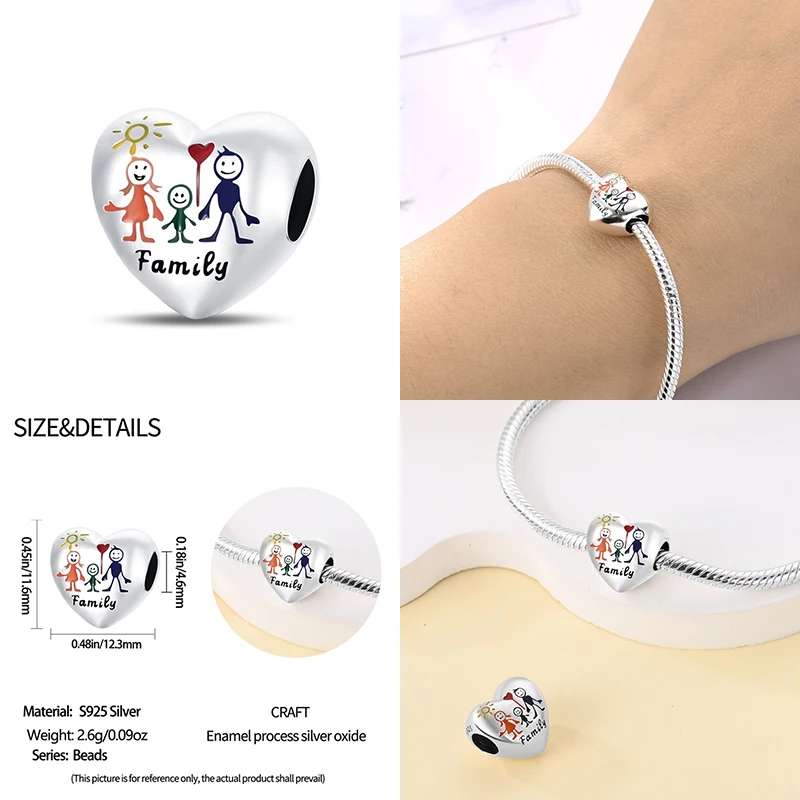 Top Trends: 2024 New In Heart Shaped Pattern Charm Beads Fits Pandora Original Bracelet Women 925 Silver Pendant Bead Jewelry Hot Sale Gift Shoppable Styles - Image 4