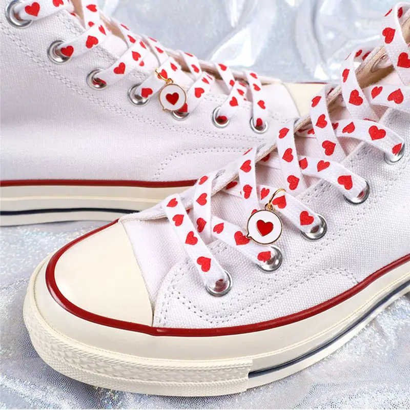 Top Trends: New Flat Love Heart Shoelaces For Women&#039;s Men&#039;s Sneakers Suitable For AJ / AF1 High Canvas Shoe Laces Sport Shoelace For Shoes Shoppable Styles