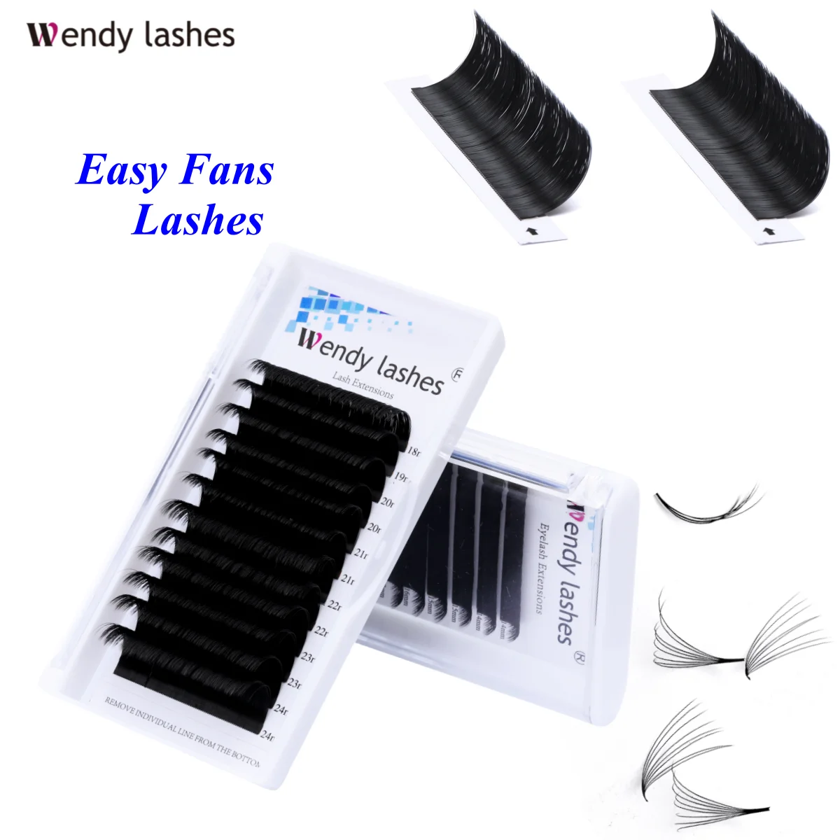 Top Trends: Easy Fanning Volume Mega Eyelashes Extension Auto Flowering Rapid Blooming Fans Lash Wendy Lashes High Quality Supplier Natural Shoppable Styles