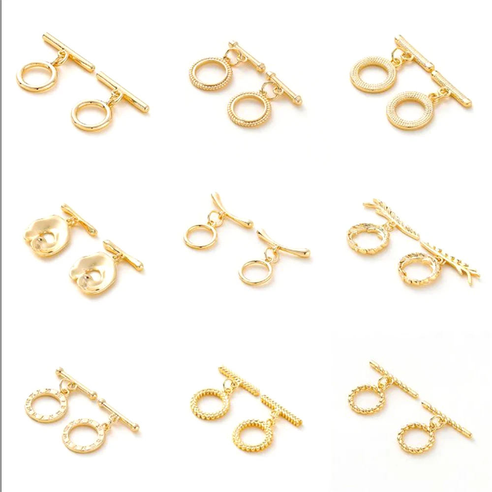 Top Trends: 2-6Sets 14K / 18K Gold Plated Brass OT Clasp Toggle Clasps Connector For DIY Bracelet Necklace Jewelry Making Findings Accessories Shoppable Styles