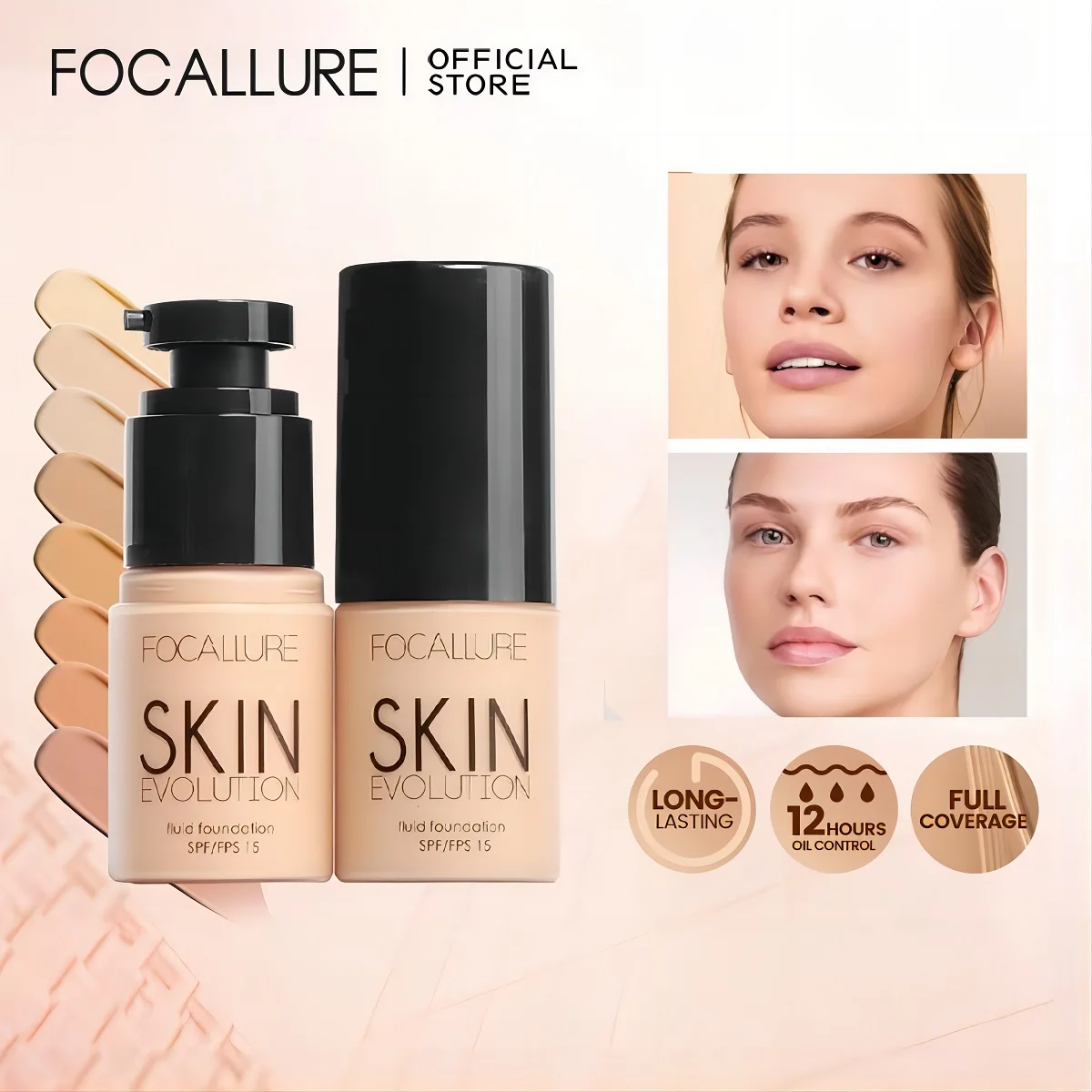 Top Trends: FOCALLURE Waterproof Matte Face Liquid Foundation Full Coverage Concealer Whitening Face Makeup Base Cream Cosmetics For Women Shoppable Styles