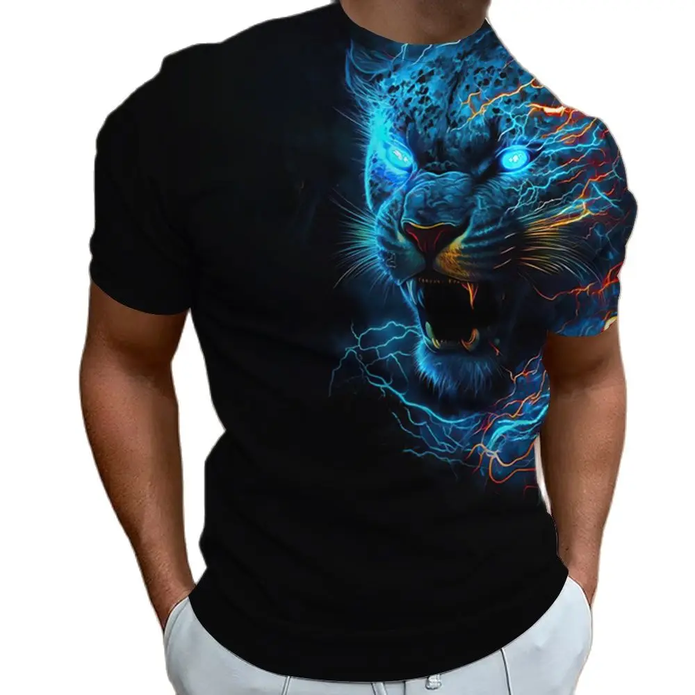 Top Trends: Animal T-Shirts For Mens 3D Leopard Print Short Sleeve Tops Fashion Personality T Shirt Loose Oversized Tee Shirt Men Clothing Shoppable Styles