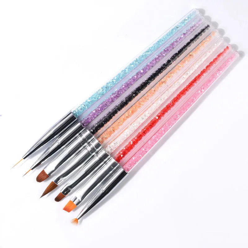 Top Trends: Professional Nail Art Brushes For Manicure Rhinestone Acrylic Paint Nail Brush Set UV Gel Polish Nails Lining Pen Gradient Brush Shoppable Styles