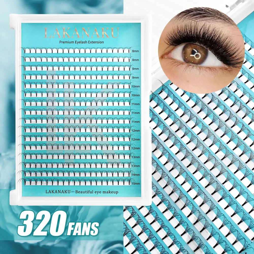 Top Trends: Lakanaku 320 Fans Premade Volume Fans 3D 4D 5D 6D Soft Cashmere Matte Eyelashes Large Capacity Cilios Individual Lash Extension Shoppable Styles