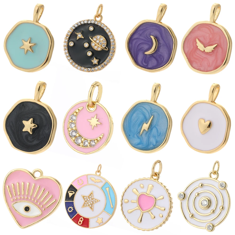 Top Trends: Moon Star Heart Designer Charms For Jewelry Making Supplies Bohemia Colorful Cute Pendant Charms Diy Earrings Necklace Charms Shoppable Styles