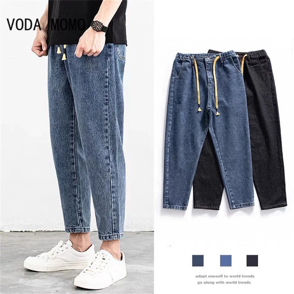 Top Trends: Spring Summer Men&#039;s Jeans Cotton Denim Hip Hop Slack Bottom Joggers Streetwear Skinny Blue Pants Hombre Harem Trousers Men S-3XL Shoppable Styles