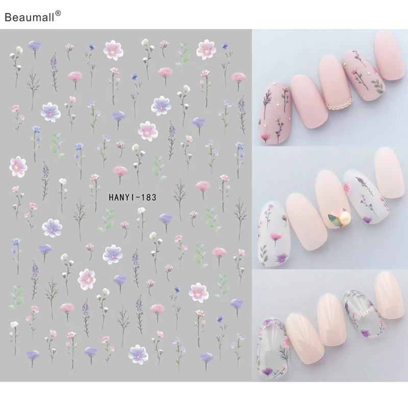 Top Trends: Nail Stickers Designer Flowers Plum Blossoms Nail Decals For Nail Art Manicure Beauty Back Glue Shoppable Styles