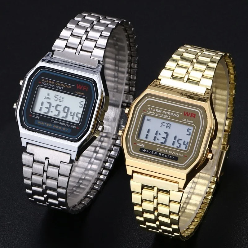 Top Trends: Steel Strap Watch Vintage LED Digital Sports Military Watches Electronic Wrist Band Clock Women Men Gift Wristwatch Shoppable Styles