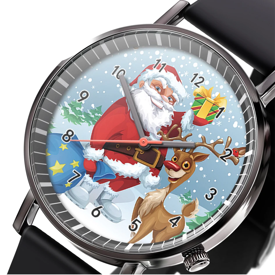 Top Trends: Quartz Casual Wrist Watch Christmas Cartoon Old Man Elk Christmas Tree Watch Men&#039;s And Women&#039;s Trend Classic Watches Shoppable Styles