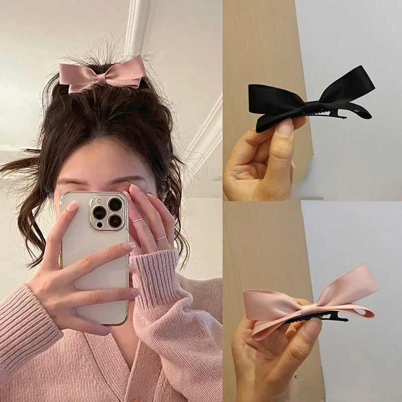 Top Trends: Cute Stereoscopic Pink Black Bow Hairpin Hair Side Clips For Women Girls Child Kids Headband For Hair Accessories Headwear Shoppable Styles