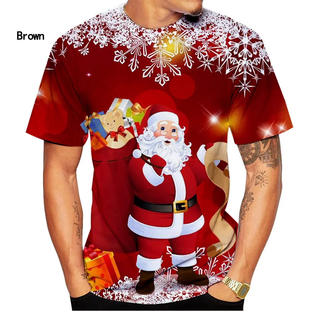 Top Trends: Summer Street Christmas - Santa Claus 3D Printing Men's T-Shirt Short Sleeve Oversized Personality Fashion Kids T-Shirt Top Shoppable Styles